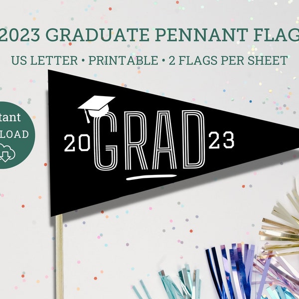 2023 Grad Party Flag Fanion, décor de graduation, Graduation Party, 23 Grad, High School Grad, College Grad Party, DIY Grad Party