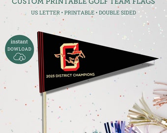 Custom Golf Team Flag, Custom printable Golf Flags, High School Golfing Party, Golf Team Party, Custom Golf Flag, Custom Logo Golf Fla