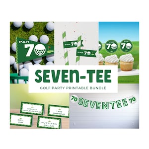 Seven-Tee Par-Tee Party Bundle, 70 Golf Flags,  Golf Birthday decor, 70 Golfing Party, Par 70, Seven-Tee Party, Seventee Party, Golf Party