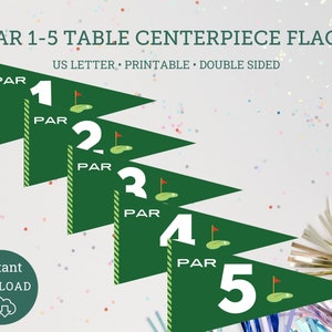 Golf Centerpiece Flags 1-5, Wedding Printables, Golf Printable Centerpiece, Golf Printables, Flag Centerpiece, Golf Flag Centerpiece