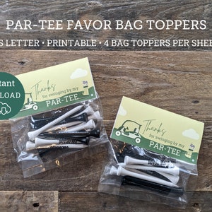 Par-Tee Golf Birthday Party Favor Bag Toppers | Golf Party | Thank you party favor bags | Golfing Themed party