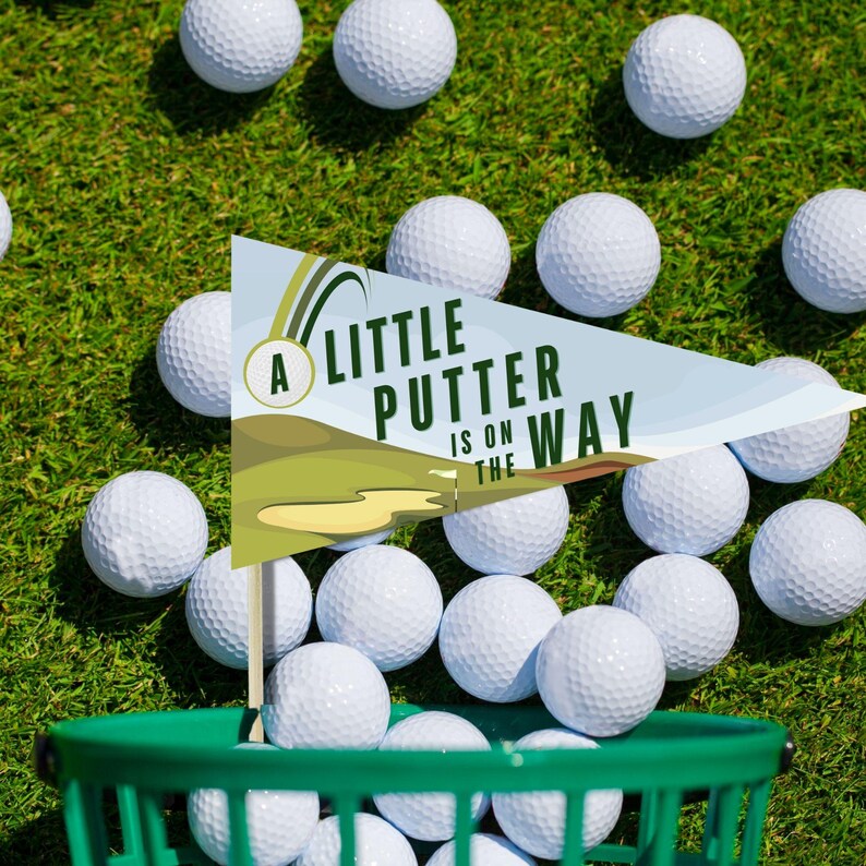 Little Putter Baby Shower Flag, Golf Gender Reveal (digital Download ...
