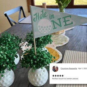 Hole in One Par-Tee Golf Flags, Golf Birthday decor, First Birthday Golfing Party, Print at home golf party decor, Hole in One Golf image 2