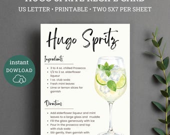 Hugo Spritz Printable Recipe Card (Digital Download)
