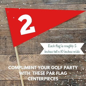 Red Golf Centerpiece Flags 1-5, Golf Printable Centerpiece, Golf ...
