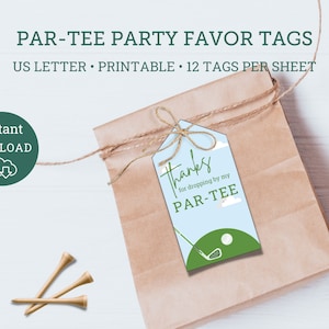 Golf Par-Tee Birthday Favor Thank You Tags | Golfing Party | Thank you party favor tags | Golf Kids party