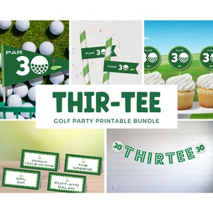 Thir-Tee Par-Tee Party Bundle, 30 Golfvlaggen, Golf Verjaardag decor, 30 Golfing Party, Par 30, Fore-Tee Party, Thirtee Party, Golf Party DIY