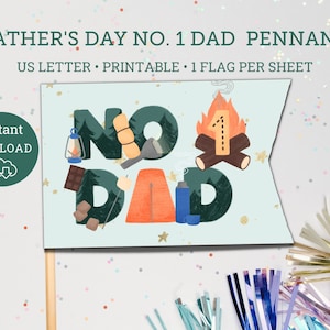 Tema No 1 Dad Camping, Bandeiras do Dia dos Pais, decoração do Dia dos Pais, impressão em decoração de casa, Dia dos Pais Fácil