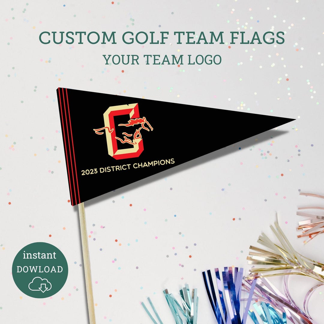 Custom Golf Team Flag, Custom Printable Golf Flags, High School Golfing ...