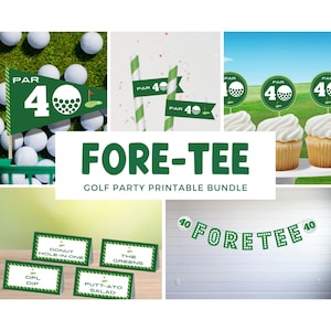 Fore-Tee Par-Tee Party Bundle, 40 Golf Flags,  Golf Birthday decor, 40 Golfing Party, Par 40, Fore-Tee Party, Foretee Party, Golf Party DIY