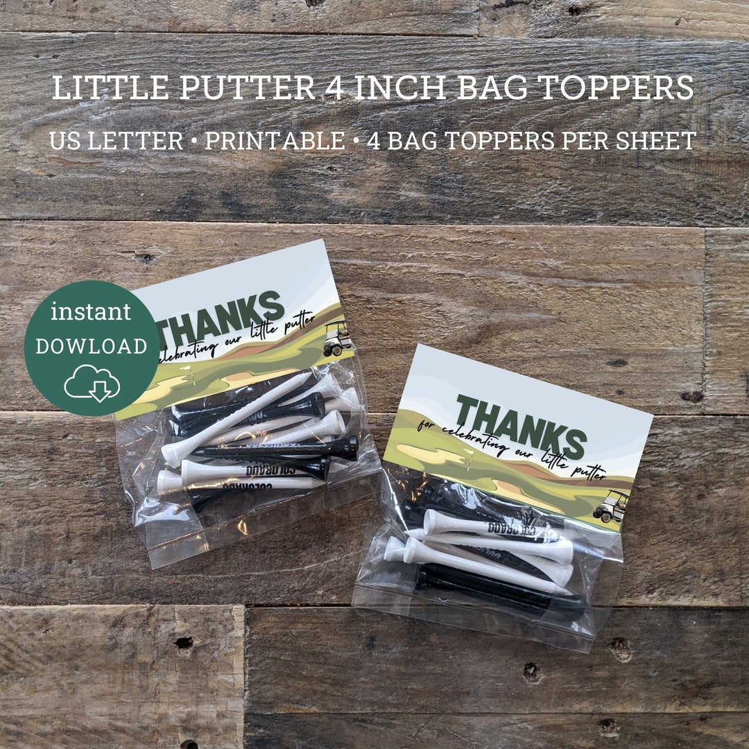 Golf Par-tee Favor Bag Toppers, Little Putter, Printable (digital ...
