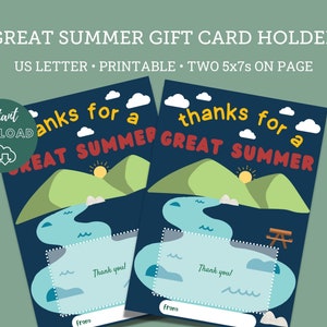 Merci pour un excellent porte-cartes-cadeaux d'été, cadeau de conseiller de camp d'été, cadeaux de camp d'été, cadeaux de conseiller de camp, cadeau de professeur de natation