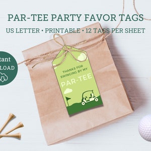 Golf Par-Tee Birthday Favor Thank You Tags | Golfing Party | Thank you party favor tags | Golf Kids party