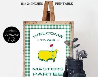Masters Partee Welcome Sign, Golf Party Decor (Digital Download)