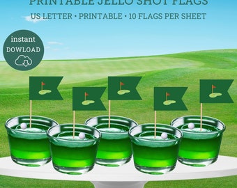 Golf Jello Shot Flags, Printable Party Decor (Digital Download)