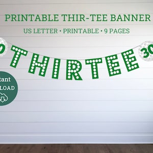 Thir-Tee Golf Birthday Banner,  Par-Tee Golf Birthday Banner,  Printable Banner, Instant Download Golf Birthday Banner, Golfing Party 30