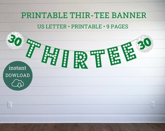 Thir-Tee Golf Geburtstagsbanner 30.Geburtstag Printable (Digitaler Download)