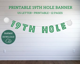 19 Loch Golf Geburtstagsbanner, Par-Tee Party (printable, Instant Download)