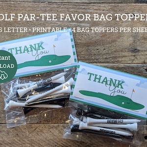 Par-Tee Golf Birthday Party Favor Bag Toppers, Golf Party Favors, Thank you party favor bags, Golfing Themed party, Golf Favor Tags