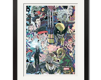 Ultimate Marvel vs Capcom 3 Street Fighter Art Poster Print