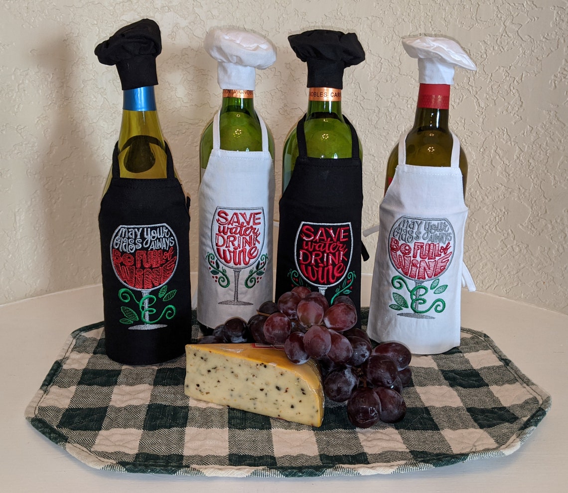 Wine Bottle Chef Apron and Hat Wine Bottle Apron and Hat Etsy