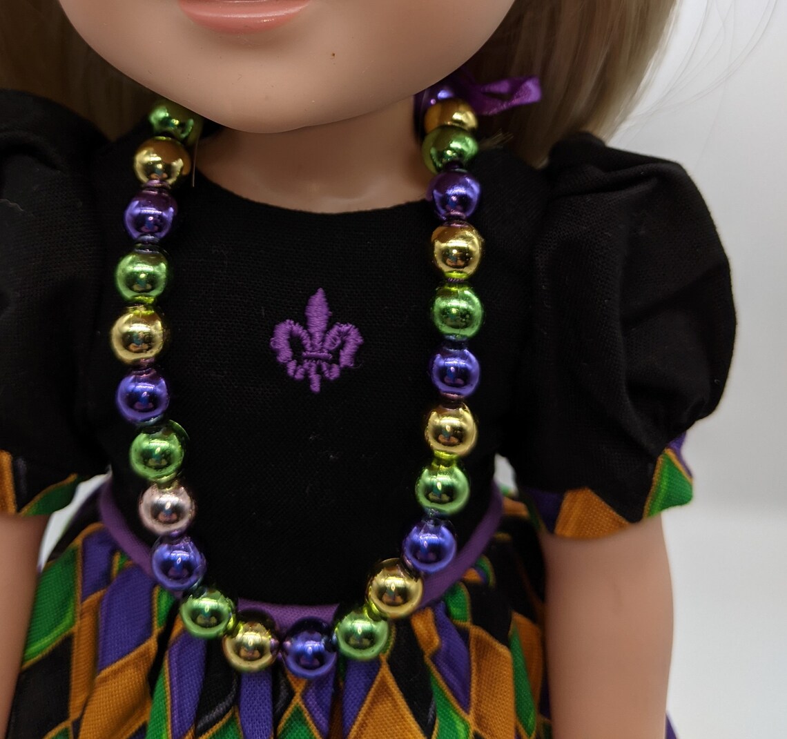 mardi gras doll dress
