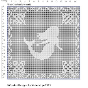 PDF-Instant Download-Filet Crochet PATTERN "Mermaid"