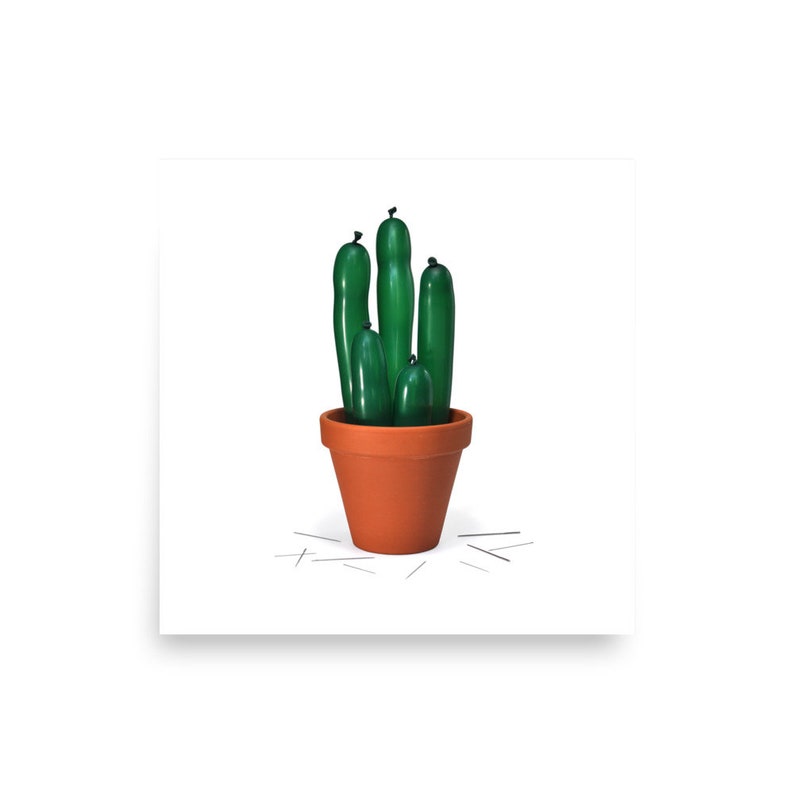 Balloon Cactus Art Print | Paper Wall Art | Nick Levesque