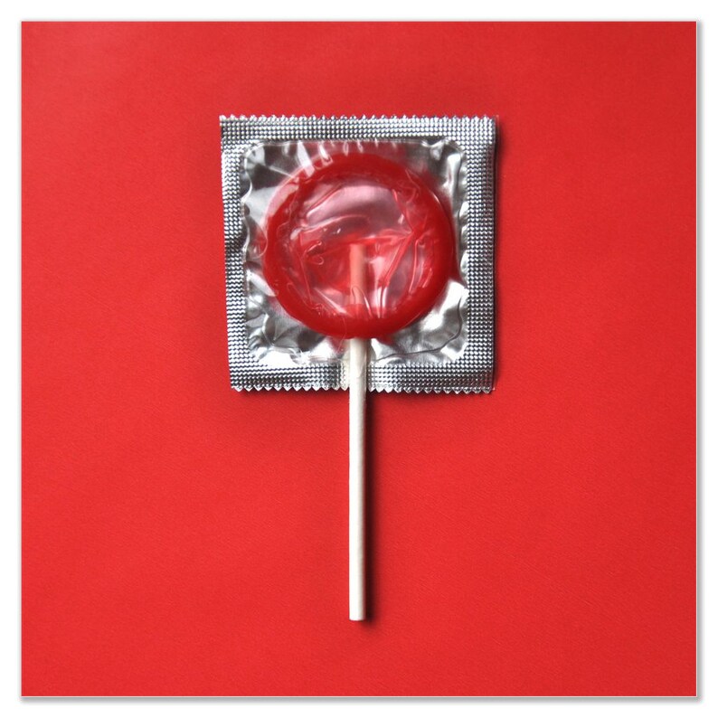 Pop Art Print Minimalist Lollipop Condom Print Bold Red - Etsy