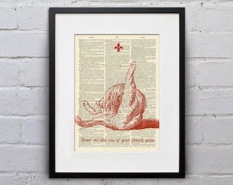 Draw Me Like One of Your French Girls - Dictionary Page Book Art Print - DPUN004