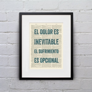 Spanish Quote Dictionary Art Print, Inspirational Typography