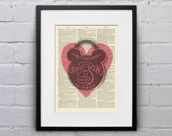 Only You Have The Key - True Love Dictionary Page Book Art Print - DPTL004