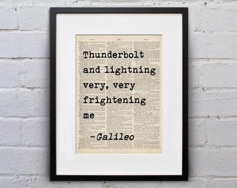 Thunderbolt and Lightning Very Very Frightening Me / Galileo - Quote Dictionary Queen Page Book Art Print - DPQU231