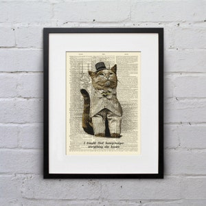 Honig Dachs - viktorianischen Katze Wörterbuch Seite Buch Kunstdruck - DPLJ014