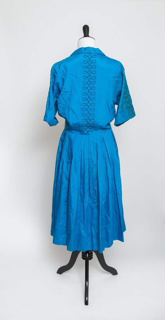 Bright Blue Vintage Shirt Dress - image 2