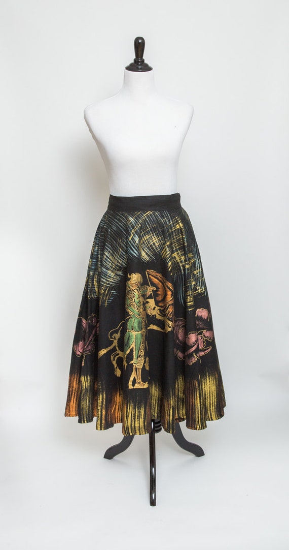 Beautiful hand painted vintage full skirt