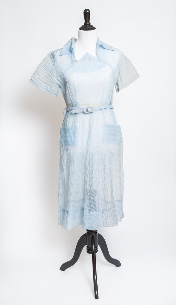 Sheer baby blue vintage dress