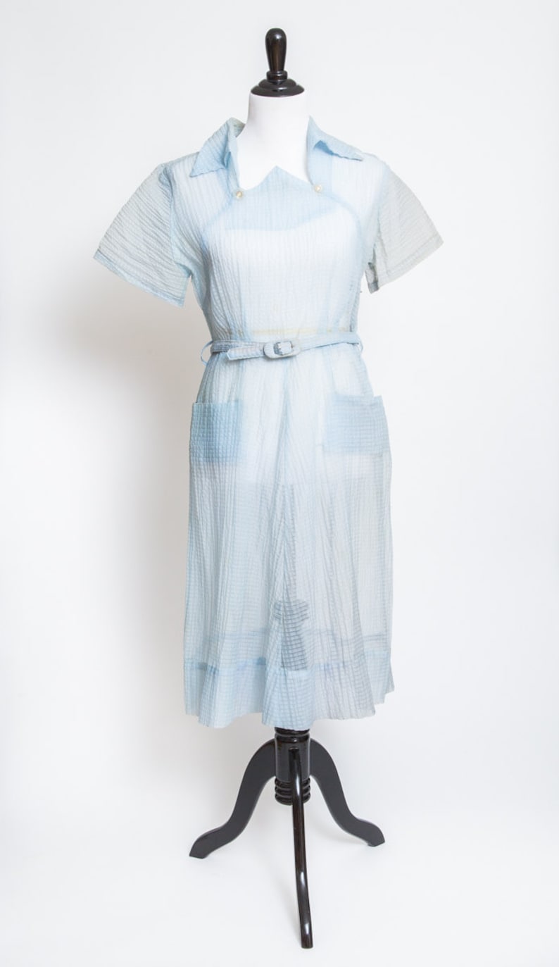 Sheer Baby Blue Vintage Dress Etsy