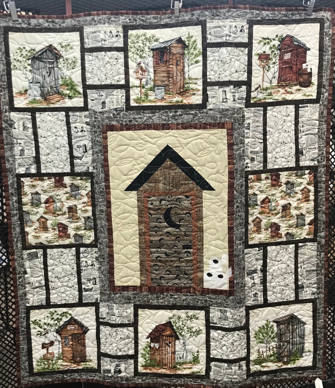 Nature's Calling Outhouse Quilt Etsy