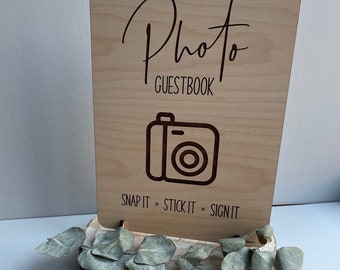 Photo Guest Book Wedding Sign | Personalised Photo Guest Book Wedding Sign | Wooden Photo Guest Book Sign | Rustic Wedding Sign Wooden
