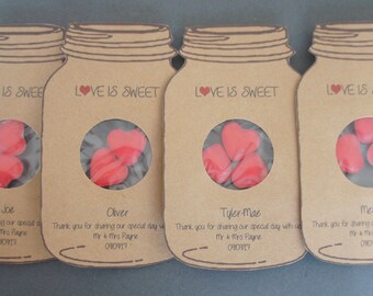 Love is Sweet/ Love Bug Wedding favours, Named love is sweet/ Love is Sweet Place Cards