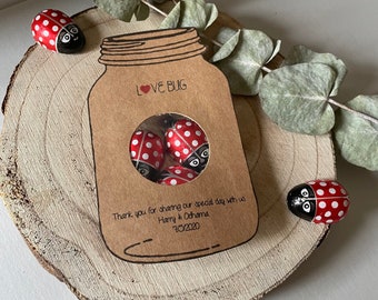 Love Bug Wedding favour/ Love Bug Wedding Favours x 50 / Wedding Favour/ Personalised Wedding Favours