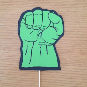 Superhero/ Cake Topper/ Superhero Hand Cake Topper/ Hulk Hand