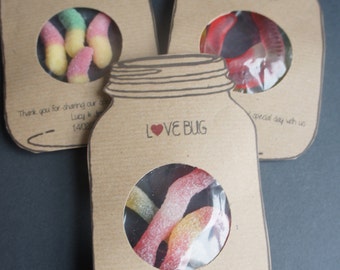 Love Bug bruiloft gunst / Love Bug bruiloft gunsten x 6 / bruiloft gunst / gepersonaliseerde bruiloft is voorstander van