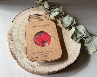 Love is Sweet Wedding Favour Bags | Personalised Handmade Treat Bags | Pack of 50