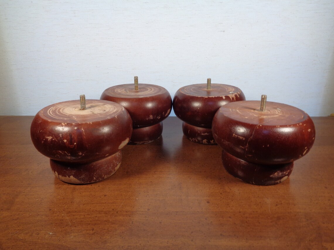 Massivholz Brötchen Füße 4er Set | Etsy