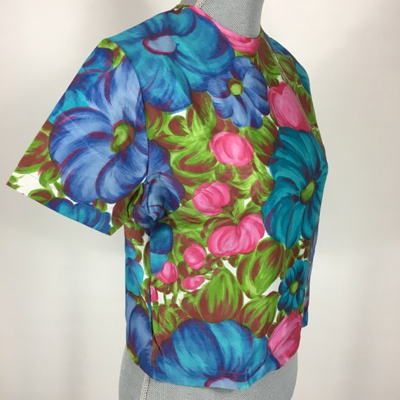 1960's Vintage Dead Stock Floral Crop Top with Jo… - image 5