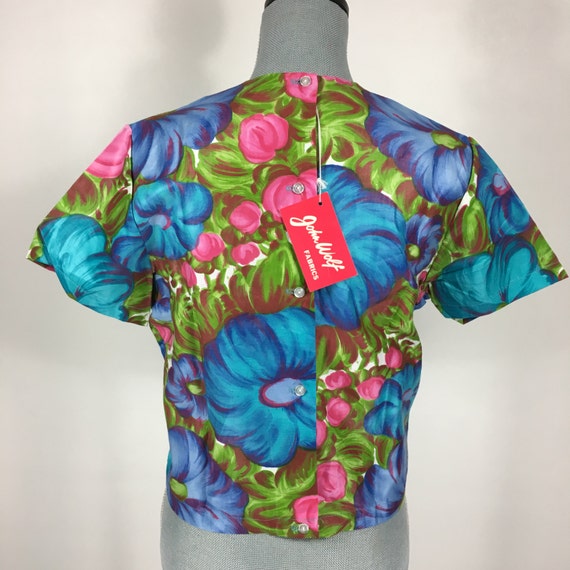 1960's Vintage Dead Stock Floral Crop Top with Jo… - image 2