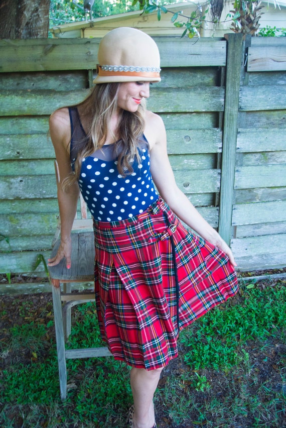 Vintage plaid skirt. Bobbi Brooks. Vintage Bobbi B
