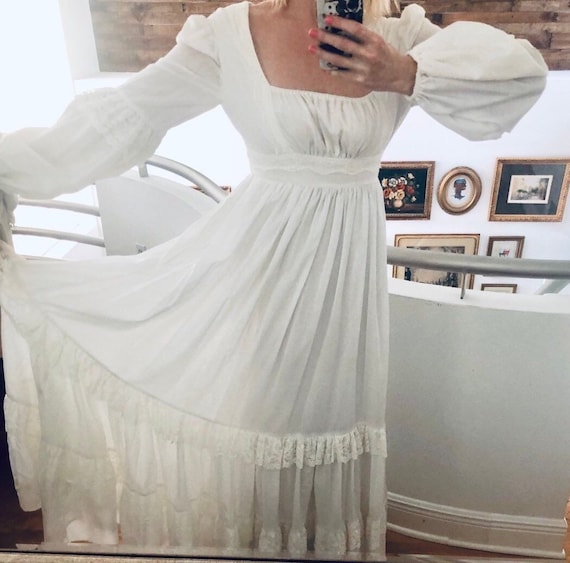 Gunne Sax Wedding Dress Boho Wedding Festival Gownhippie Etsy